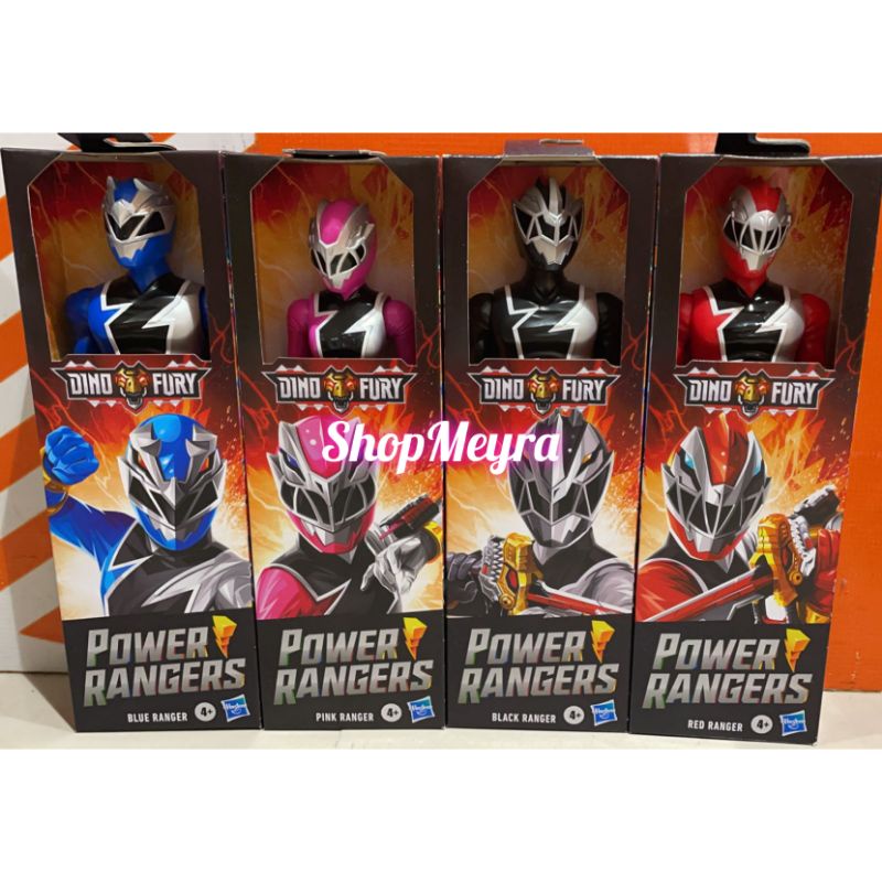 Power Rangers Dino Fury Figure Red Ranger, Blue Ranger, Pink Ranger, Black Ranger