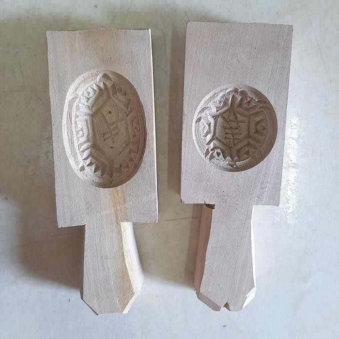 Baking / Cetakan Kayu Kue Ku / Kue Bulan Oval Bulat