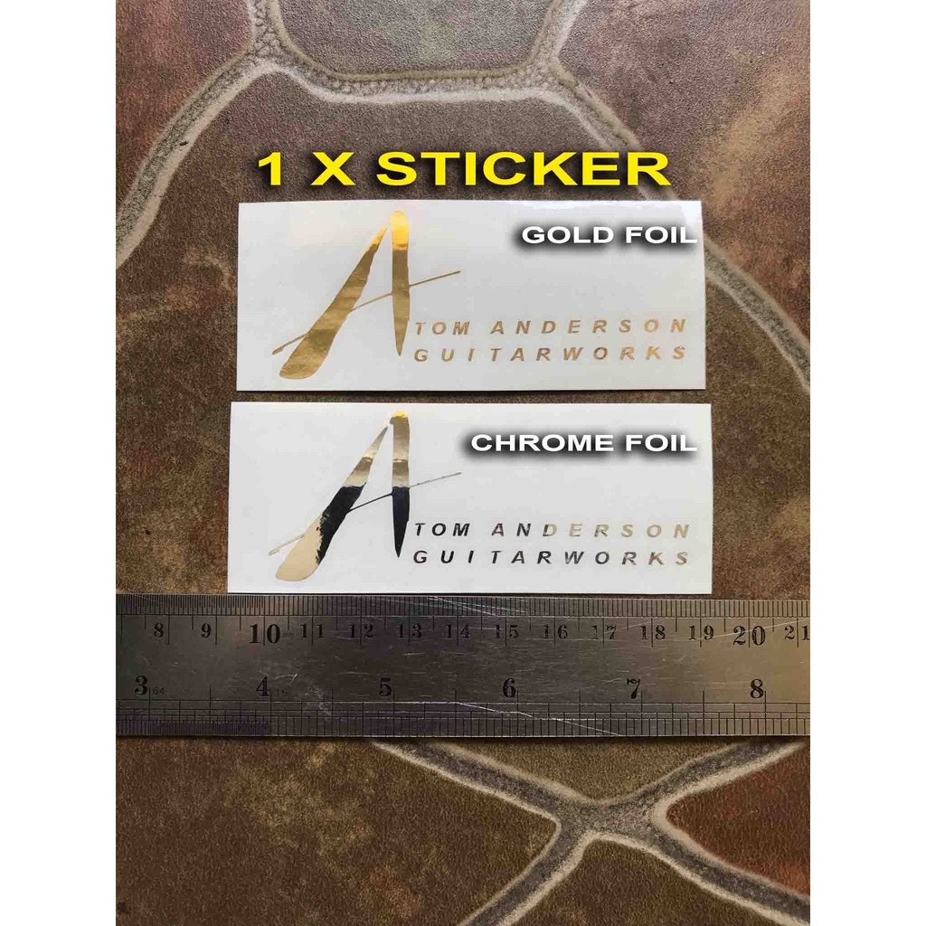 Sticker Tempel Gitar Tom Anderson Guitar Works Design Headstock Elektrik Akustik Klasik Electric Aco