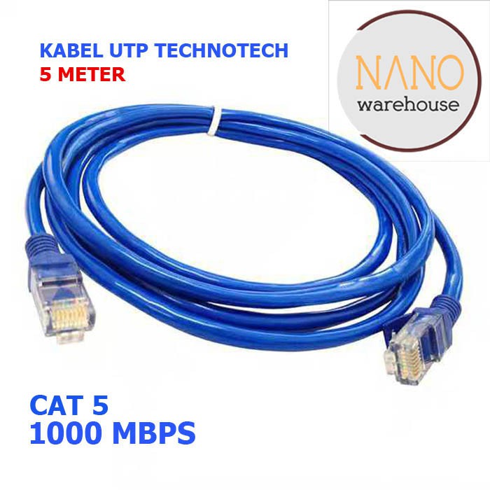 Kabel Internet LAN Cat5UTP RJ45 5 Meter Original TECHNOTECH