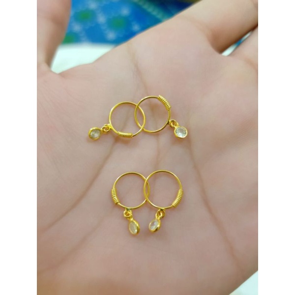 ANTING BAYI DAN ANAK PERAK 925 LAPIS MAS ASLI