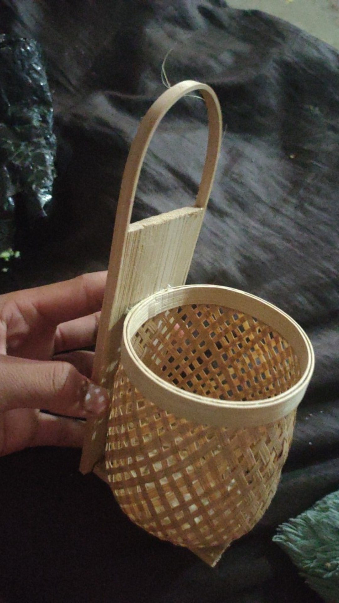 (sen03) Tempat Sendok Bulat Single Natural