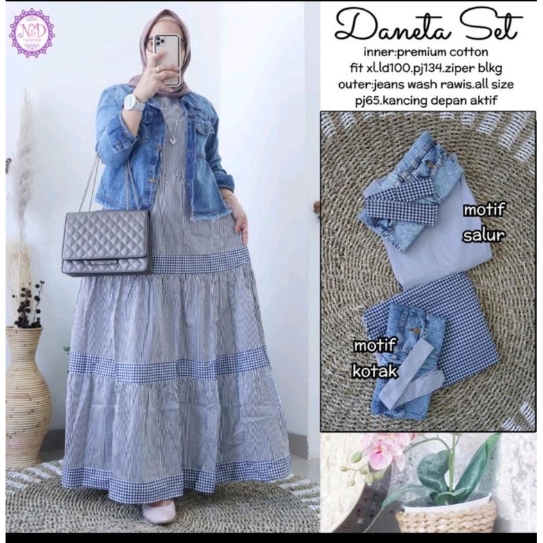 Gamis Dewasa/Baju/Jaket/Gamis Daneta Set