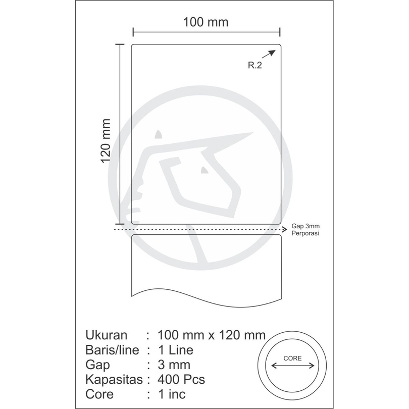 Kertas Stiker Label Alamat Resi Marketplace 100x120mm / 100x120 400pcs