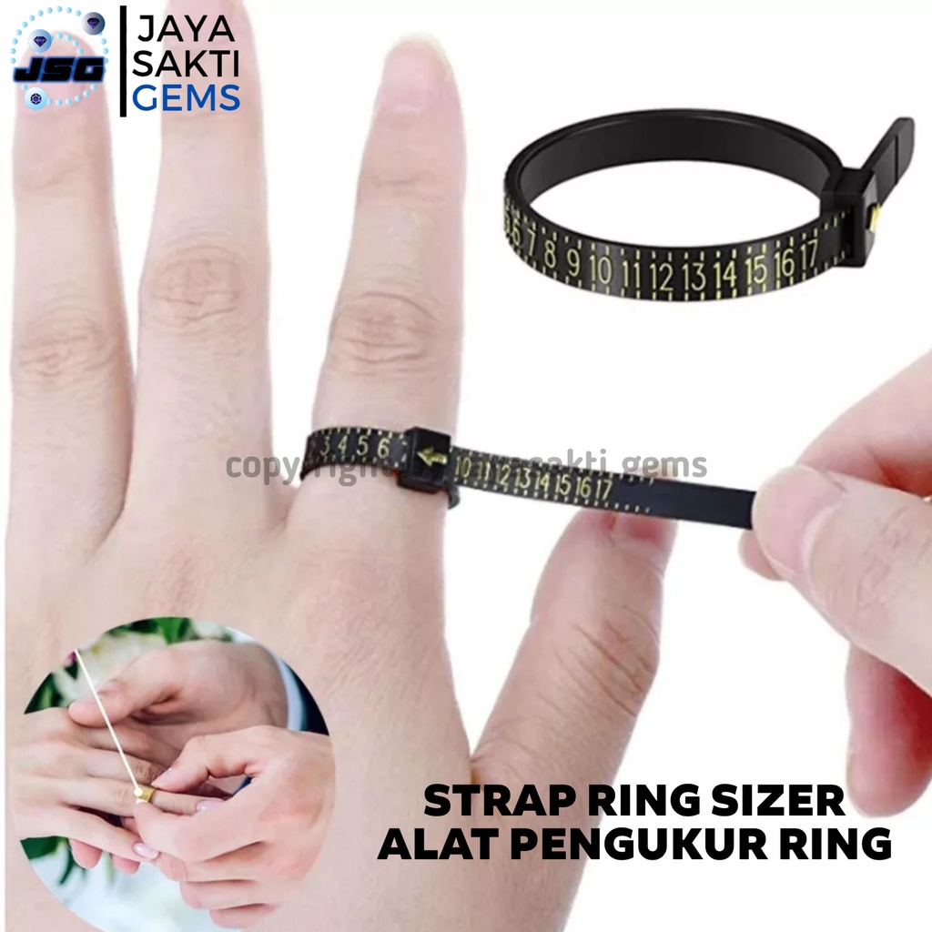 Alat Ukur Cincin Strap Ring Sizer Alat Pengukur Jari