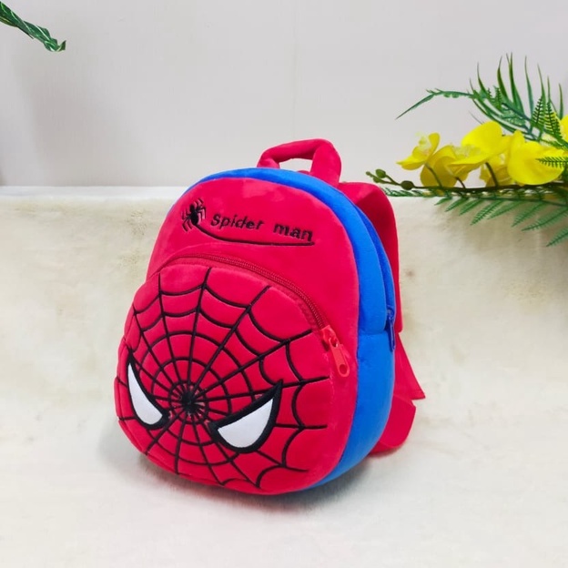 TOYSOPEDIA Tas Ransel  Batman Spiderman Size M/Backpack Anak Paud/Tas Karakter/Kado Tas Anak Cowok/Tas Boneka Lucu