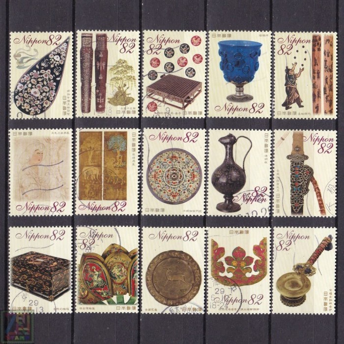 

0296 Perangko Jepang Treasure Shoso Series 1,2,3 15v Used