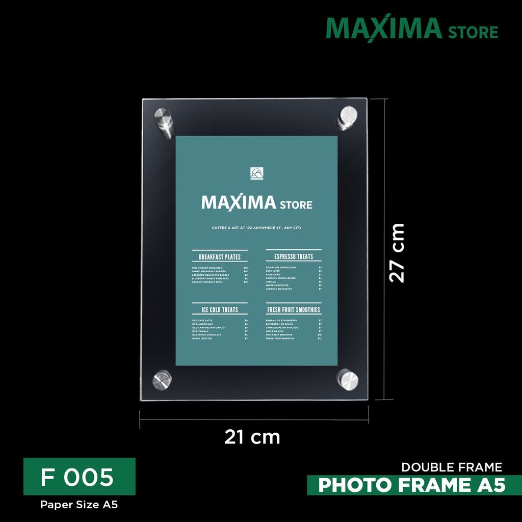 frame foto akrilik A5 2mm / bingkai foto akrilik / akrilik display