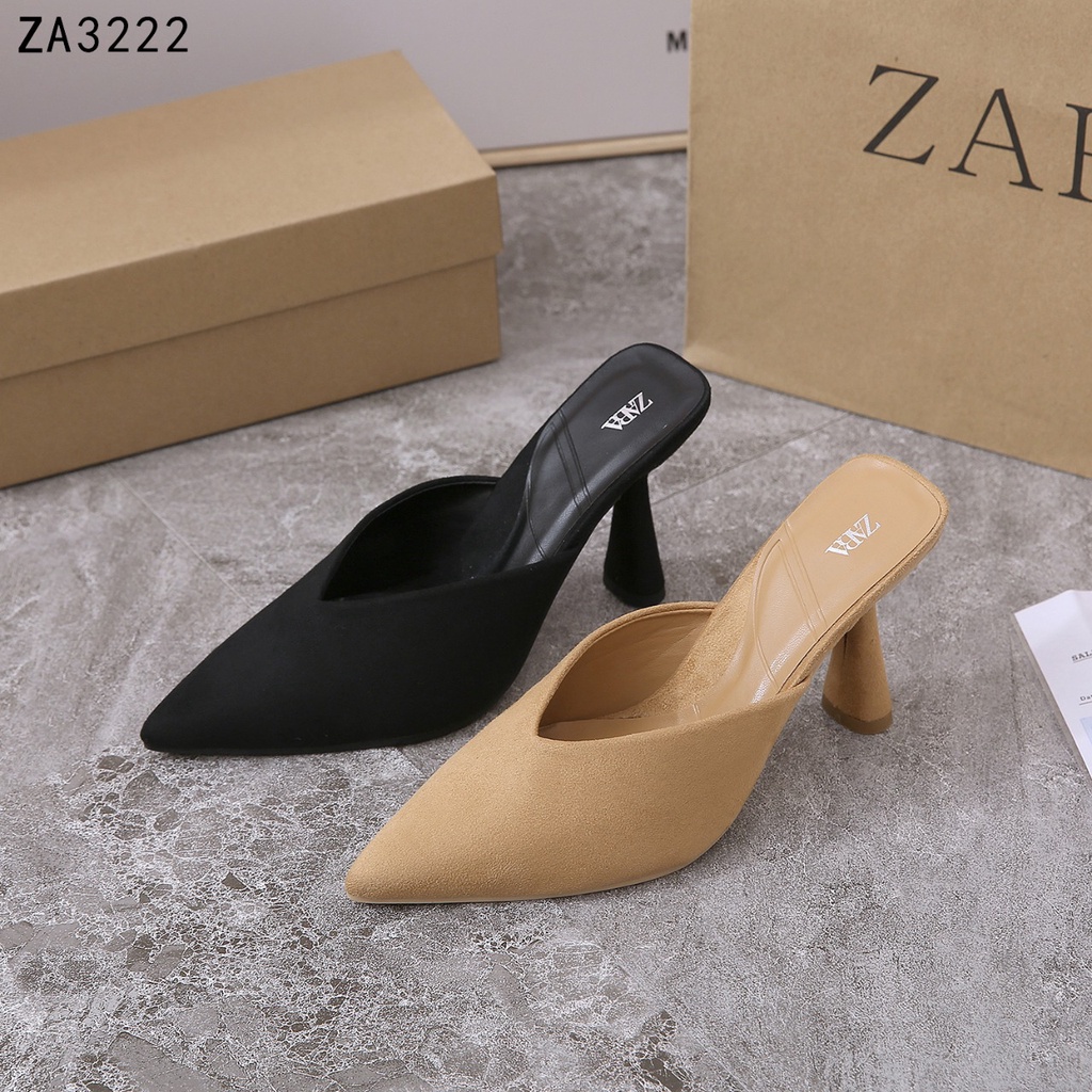 ZR Suede Pointed Toe Mules ZA3222