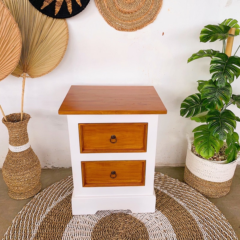 Nakas Kayu Solid Nakas Kayu Laci Furniture Meja Nakas