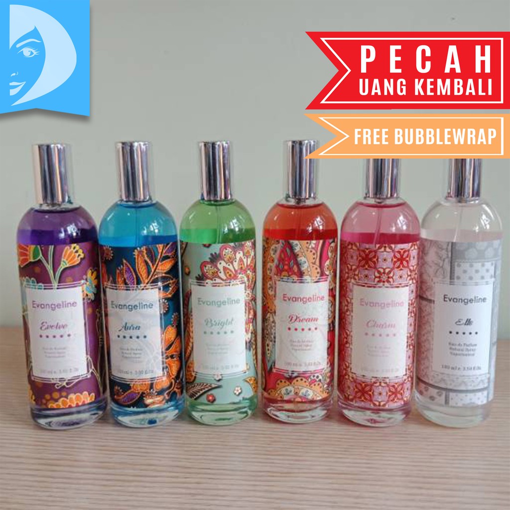 DKMALL - Evangeline Batik Series 100ml | Parfume Wanita Original Evangeline Batik Aura Bright Charm Dream Elle Evolve Perfume Evangelin Cewek