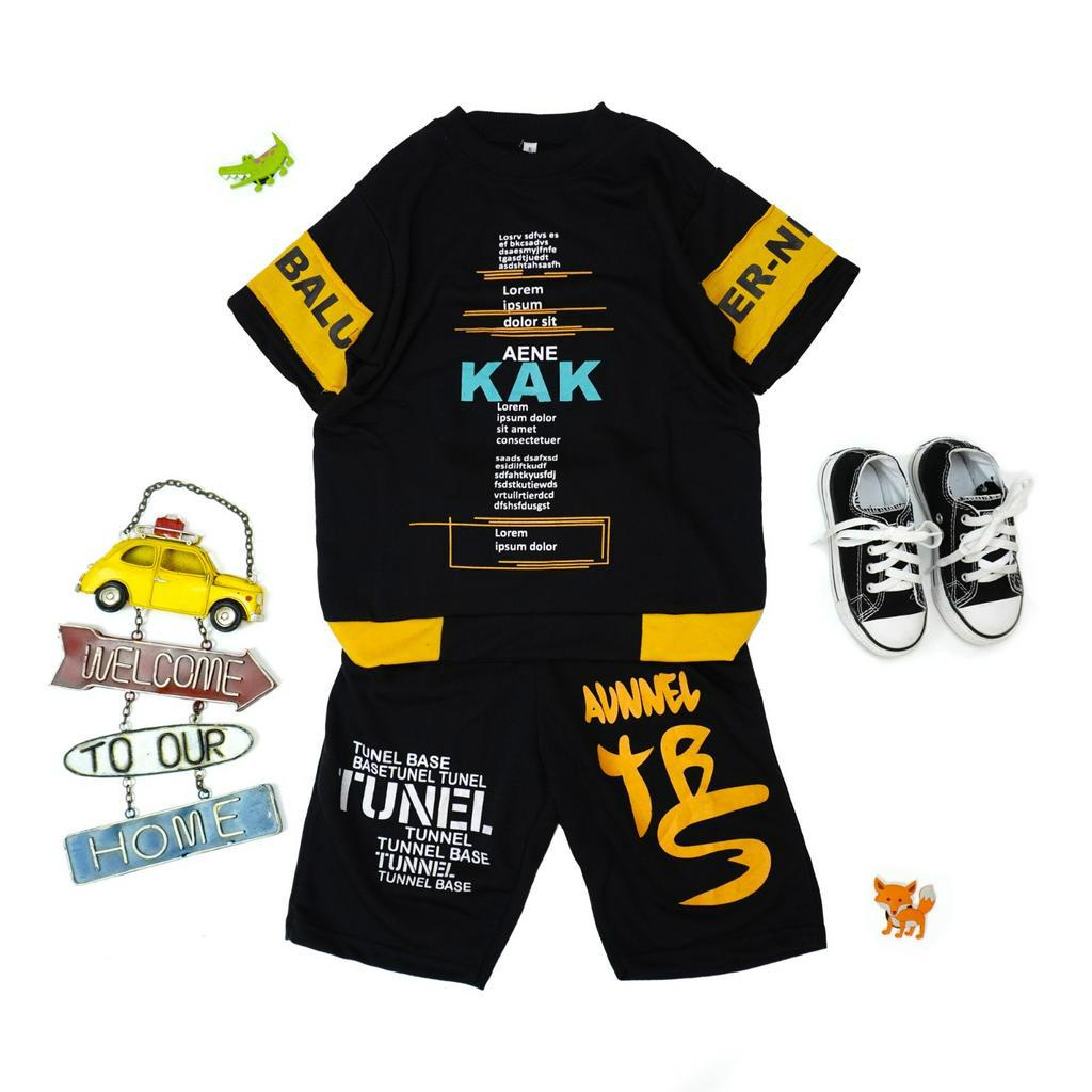 Mokokomo Stelan Anak Laki Laki Ikenz Kids Pendek Untuk Anak 7-8 Tahun Baju Anak Laki Laki