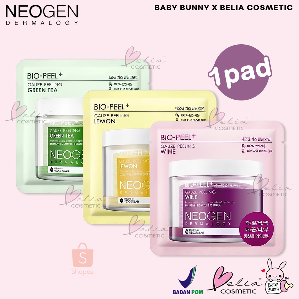 ❤ BELIA ❤ NEOGEN Dermalogy Bio Peel Gauze Peeling Green Tea | Lemon | Wine 1 Pad Sachet Ecer ✔️BPOM