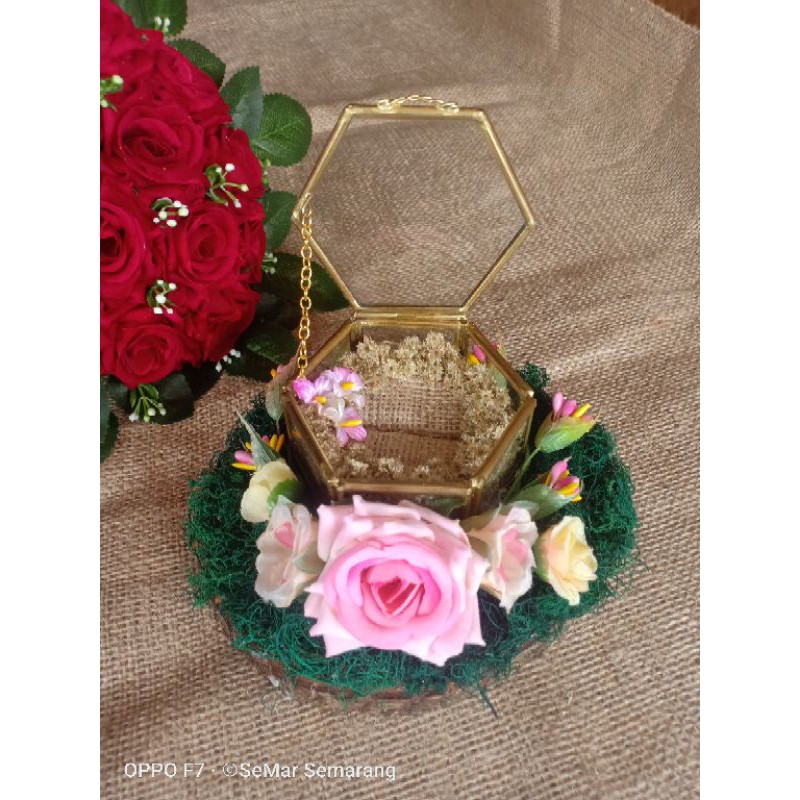 wedding ring box seserahan kotak kaca