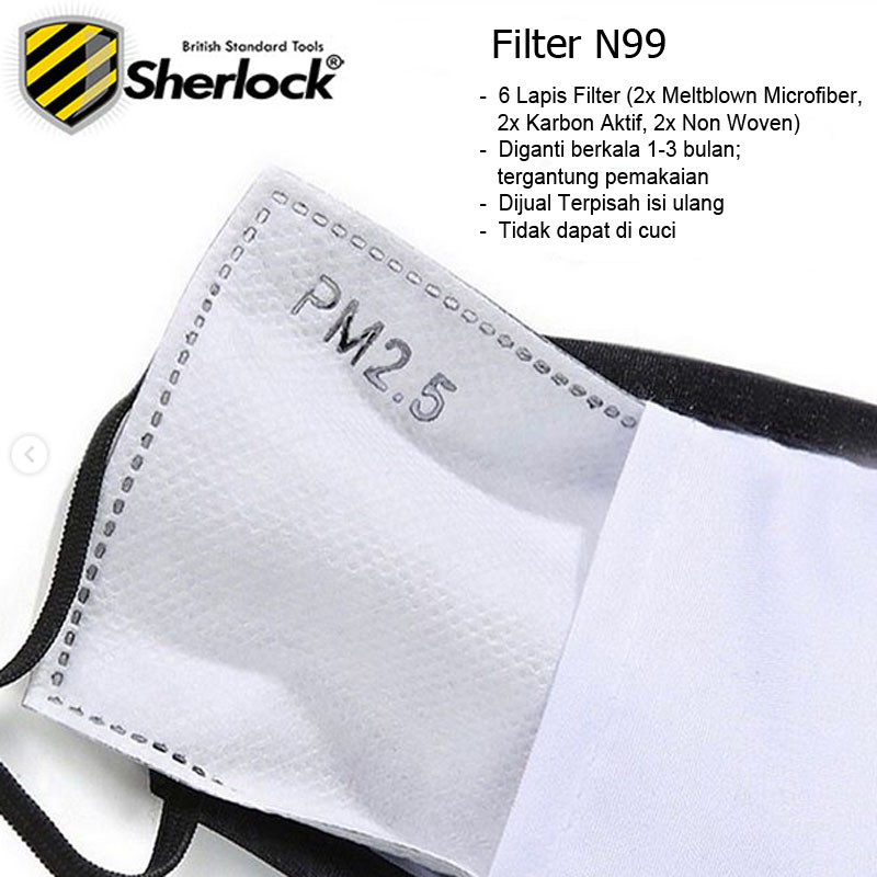 Filter Refill Masker PM 2.5 Carbon Active N95 N99 isi 5pcs