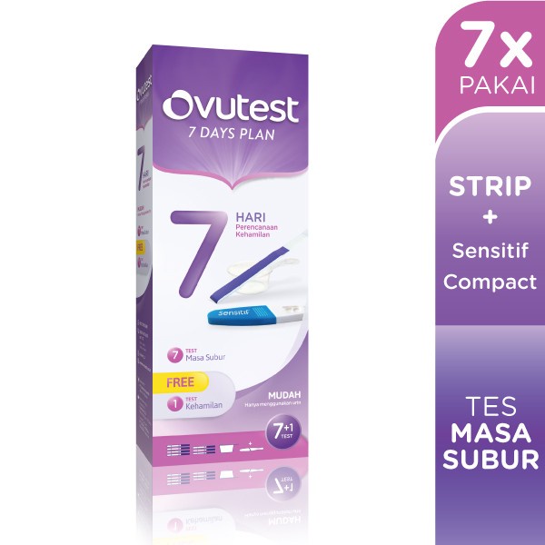 Ovutest Sensitif Strip Uji Ovulasi / Mendeteksi Masa Subur Ovutest Seven Days Plan Free 1pcs Sensitif Compact