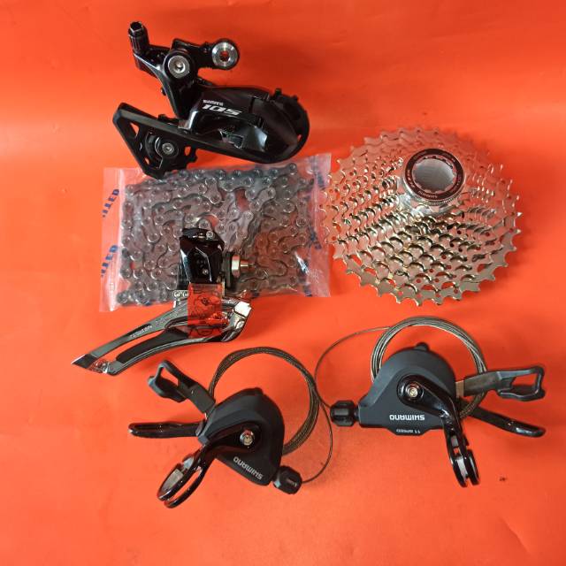 Paket Grupset Mini Groupset Shimano 105 R7000 11 Speed untuk Seli atau City Bike Falt Bar