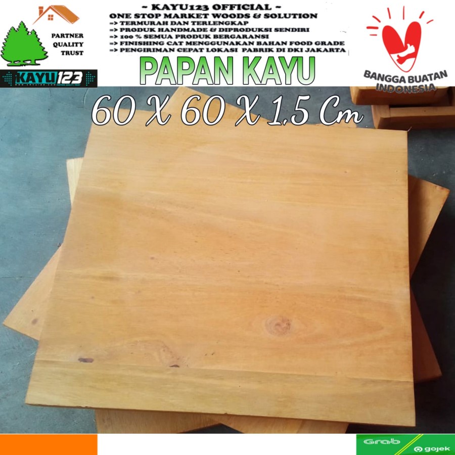 Papan Kayu 60-100x60x1,5 cm Bahan kerajinan papan kayu