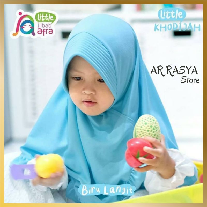 Jilbab Anak Little Khadijah warna Biru Langit by Jilbab Afra, Jilbab Kaos Anak, Jilbab Arfa