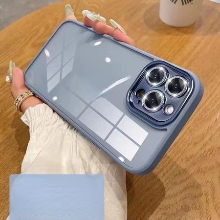 Case Kristal Transparan Dengan Lensa Film Untuk iPhone 14 Pro Max 11 12 Pro Max 13 Pro Max