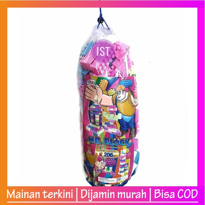 Mainan Anak LEGO Besar MR BLOCK 206 PCS - MAINAN BLOCK LEGO EDUKASI IT281