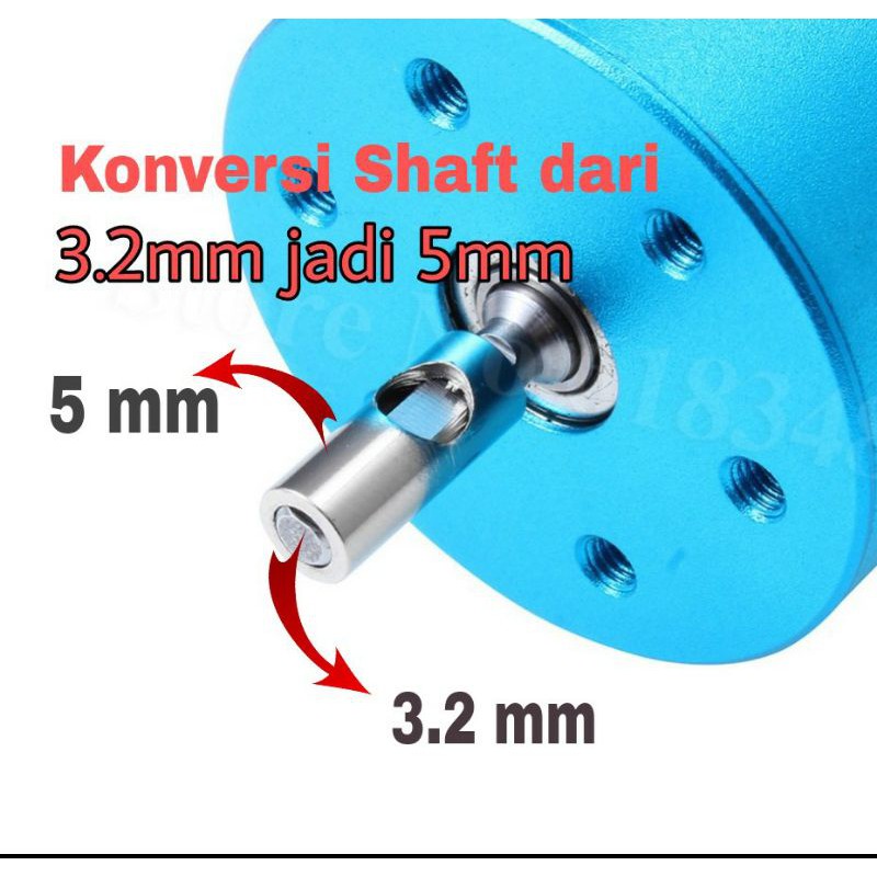 Shaft Adapter 5mm ke 3.2mm ShaftvAdaptor Mandrel Connector 5mm-3.2mm