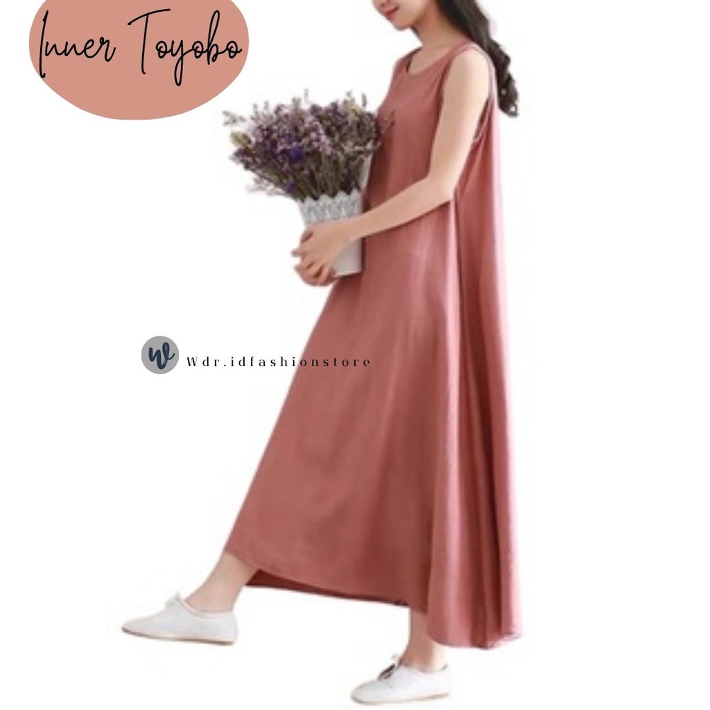 Inner Polos Toyobo Premium Inner Kutung Polos Inner Tanpa Lengan Polos Gamis Inner Polos