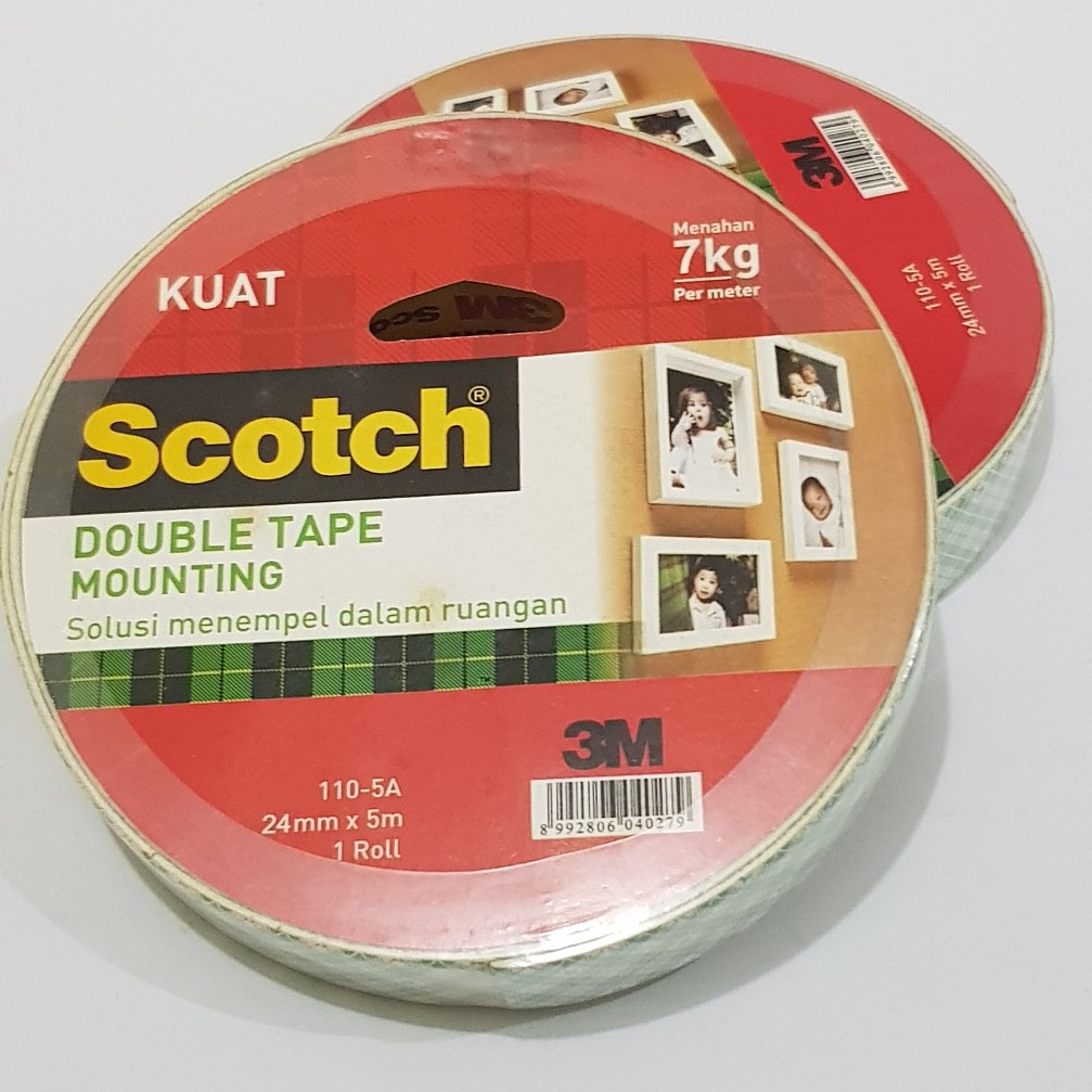 Scotch Double Tape Mounting / Double Tape Merk 3M 24mm x 5m