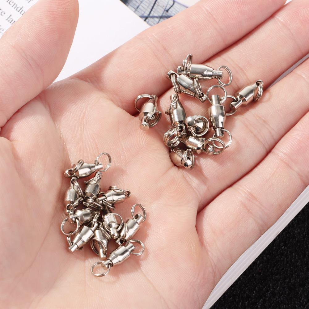 TOP 10pcs Konektor Memancing Rolling Swivel Tahan Lama Stainless Steel High Quality Bearing Barrel