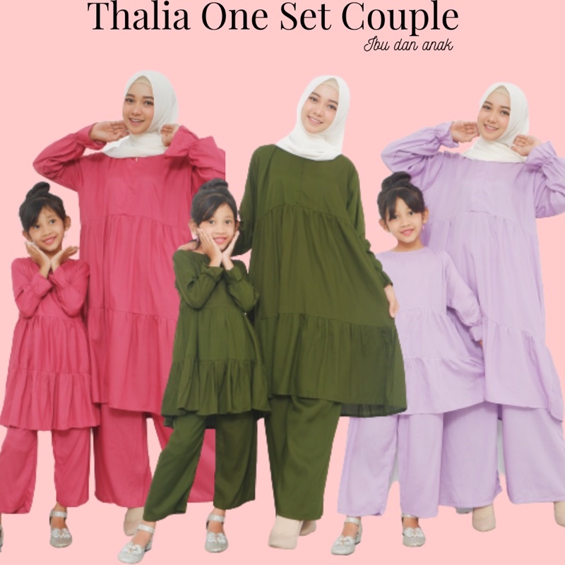 SETELAN COUPLE IBU ANAK FASHION WANITA BAHAN RAYON PREMIUM THALIA ONE SET COUPLE IBU ANAK