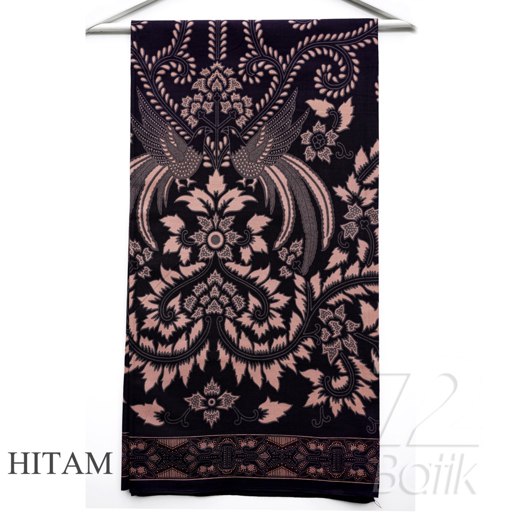 KAIN BATIK PREMIUM Bahan Katun Motif Burung Cokrominoto Warna Hitam Item Black 724119 Cap 72 Jarik Jarit Samping Kebat Panjang Batik Katun Modern Premium Bahan Seragam Batik Pernikahan Kantor Keluarga Murah Kamen Jadi Batik Bali Lembaran