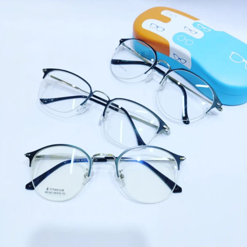 Half Frame Bulat Oval | Kacamata Minus Baru Model Gantung Best Seller