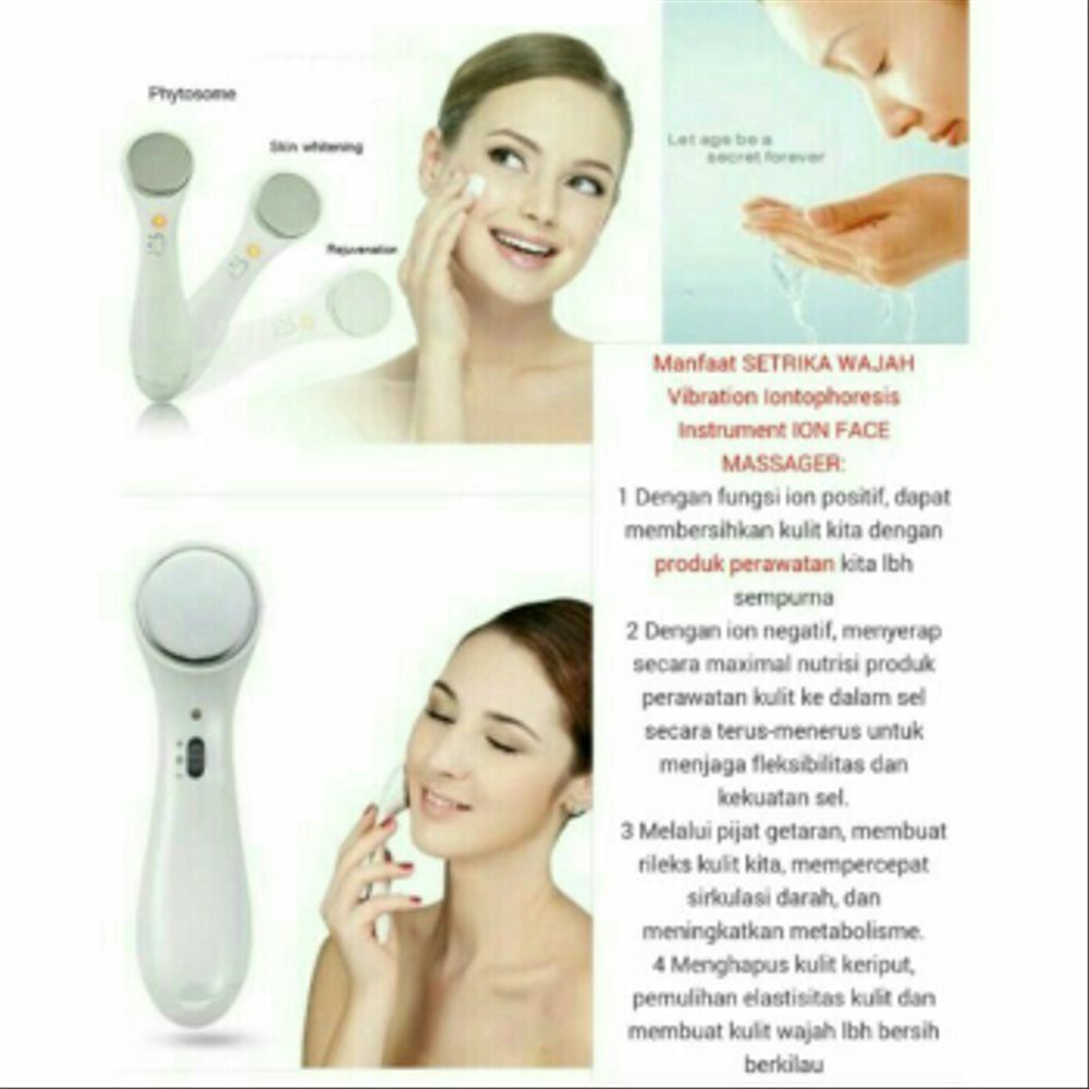 Setrika Wajah ION FACE MASSAGER Kecantikan Original Penghilang Mata Panda Penirus Wajah