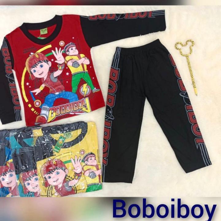 [KODE ARTZ7] Baju Kaos Setelan Lengan Panjang Boboiboy Pakaian Anak Laki Laki