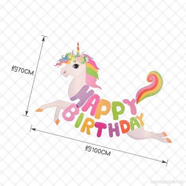 BANNER Ulangtahun JUMBO Unicorn / Dino