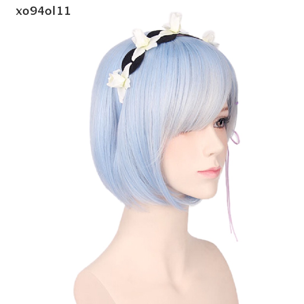 Wig / Rambut Palsu Hajimeru Isekai Seikatsu Rem Ram Twins Warna Biru + Pink Untuk Cosplay