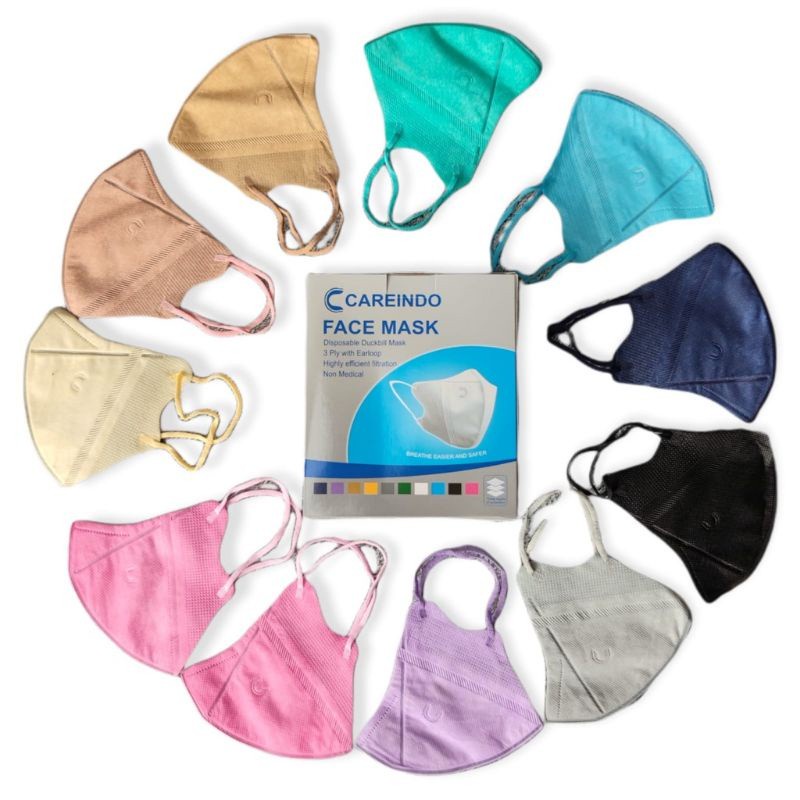 Masker Duckbill 3D 3ply 3 ply Careindo Mix Warna Warni Campur 1 kardus isi 50