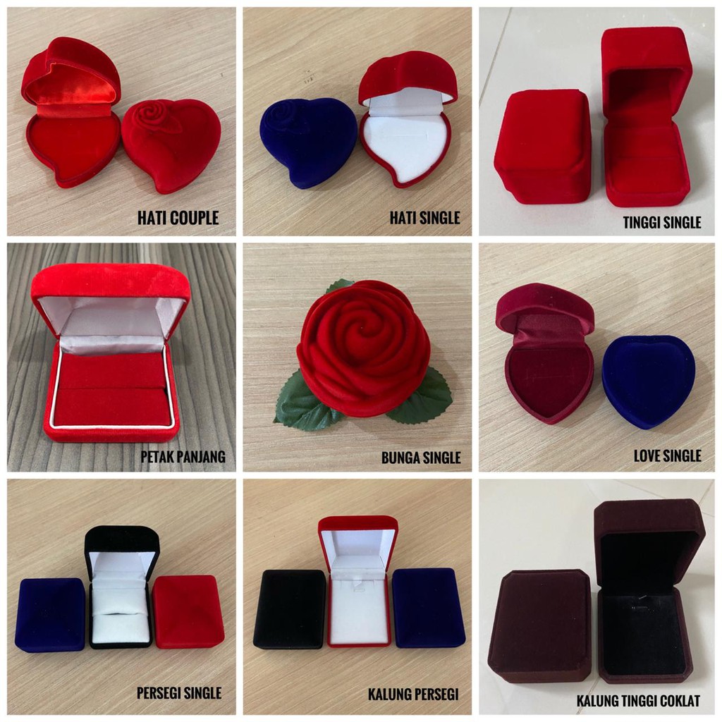 TERMURAH TERLENGKAP COD Kotak cincin single / kotak cincin love hati cocok untuk tunangan / lamaran