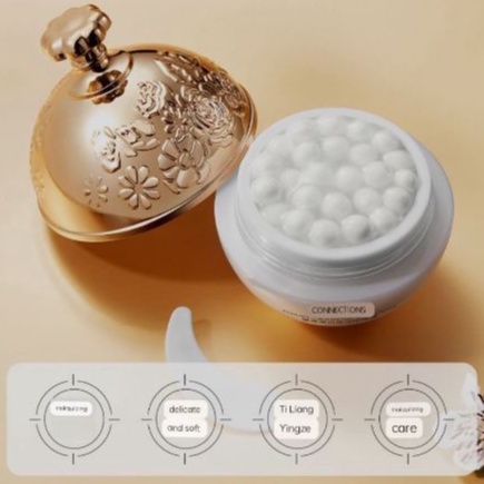 VEZE Collagen Bouncy Pearl Cream Whitening Moisturizing Anti-Aging Pearl Krim Wajah