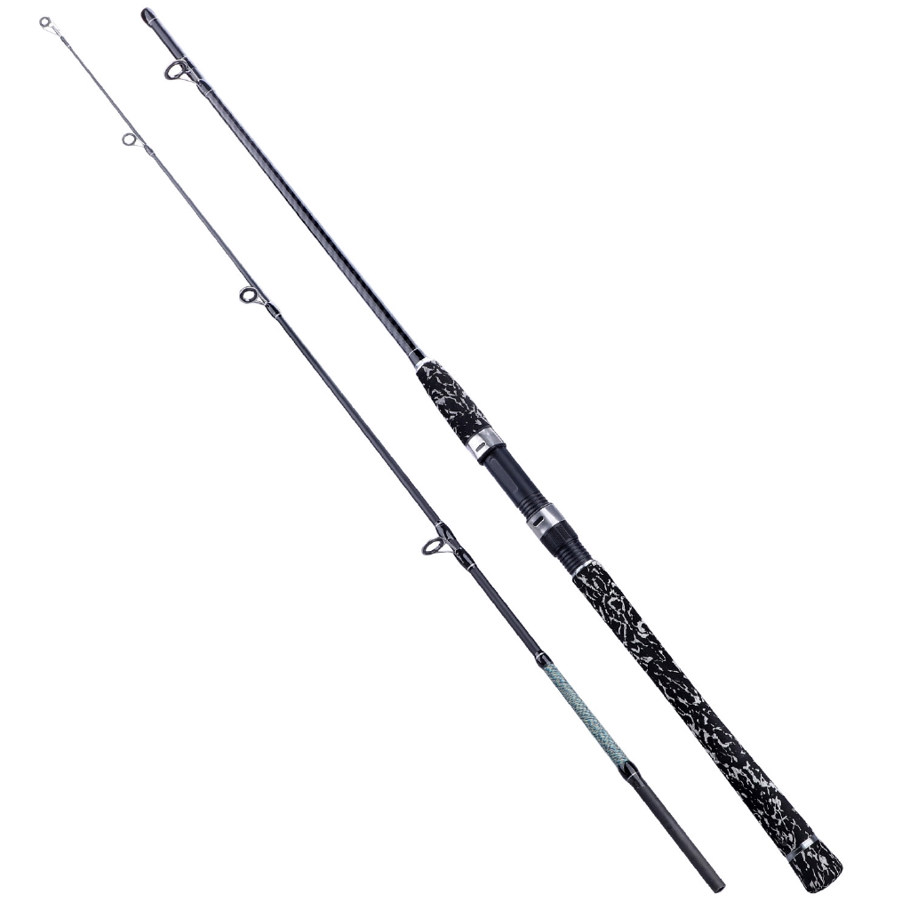 Sougayilang New Spinning Fishing Rod Fishing Pole 1.45m 2 Section Fishing Rod 4.7ft Boat Rod Carbon Fiber Fishing Rod Joran Pancing-Black