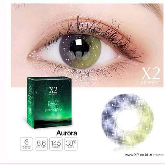 

X2 Stardust Aurora Softlens 14.5mm Only Plano Surabaya