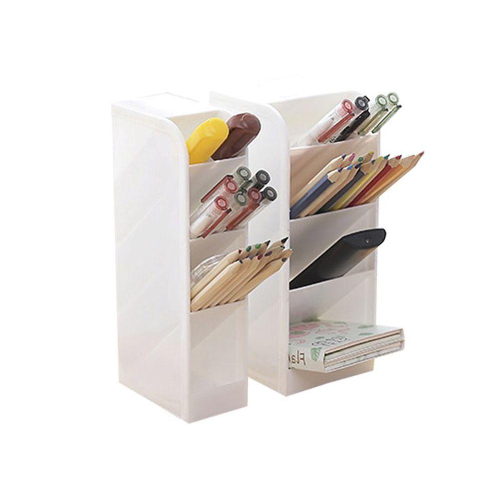 Solighter Tempat Meja Perlengkapan Kantor Transparan Matte Stationery Box Cosmetic Storage