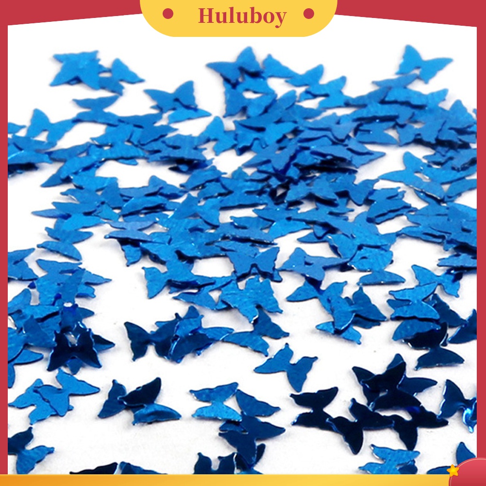 Huluboy Huluboy♡ Stiker Sequin Glitter Kupu-Kupu 12 Warna Untuk Dekorasi Nail Art DIY