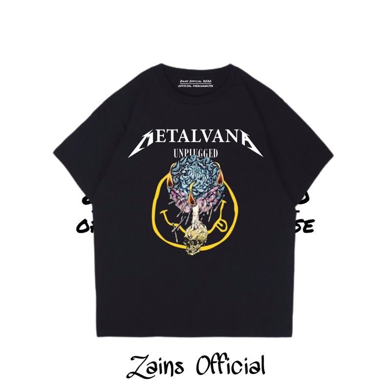 KAOS Band Nirvana X Metallica  DISTRO - Baju Vintage Metallica X Nirvana METALVANA / TSHIRT / HITAM 