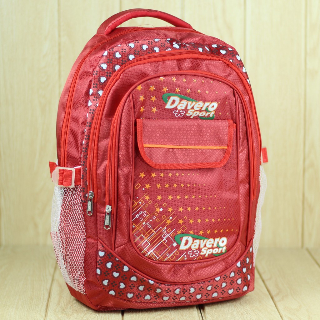 Tas Gendong Anak Cewek Davero Sport Merah Lucu Keren SD SMP Remaja