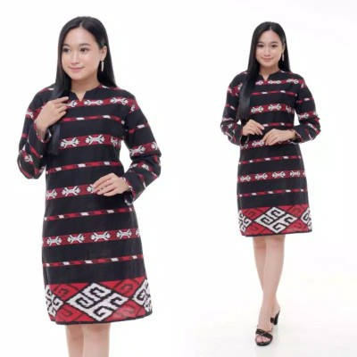 M-l-xl-xxl Batik Tunik Wanita Asj Sa Hrb026 Kenongo Pekalongan Sogan Tulis