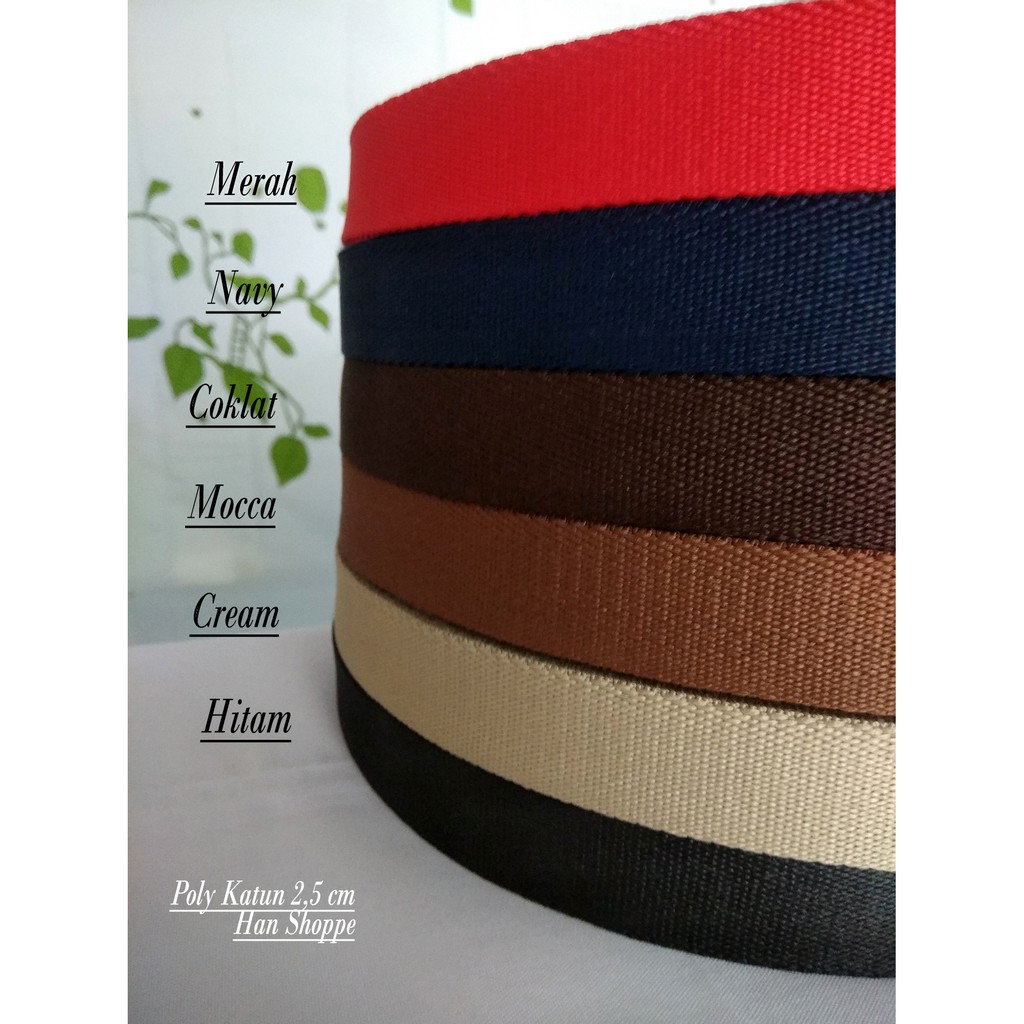 Webbing Poly Katun 2,5cm