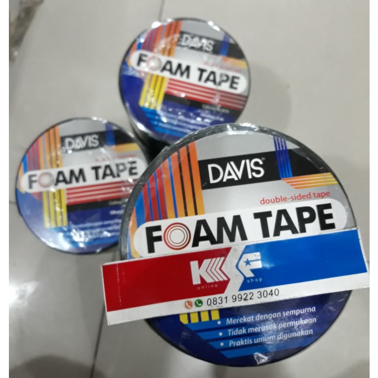 

ISOLASI LAKBAN TIMBAL BALIK BUSA DOBEL DOUBLE TAPE FOAM TAPE DAVIS