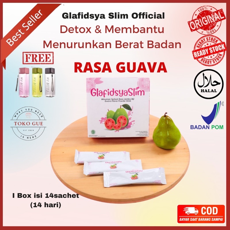 Glafidsya Slim Official bubuk minuman diet ampuh rasa lemon dan guava sekaligus makanan tinggi fiber