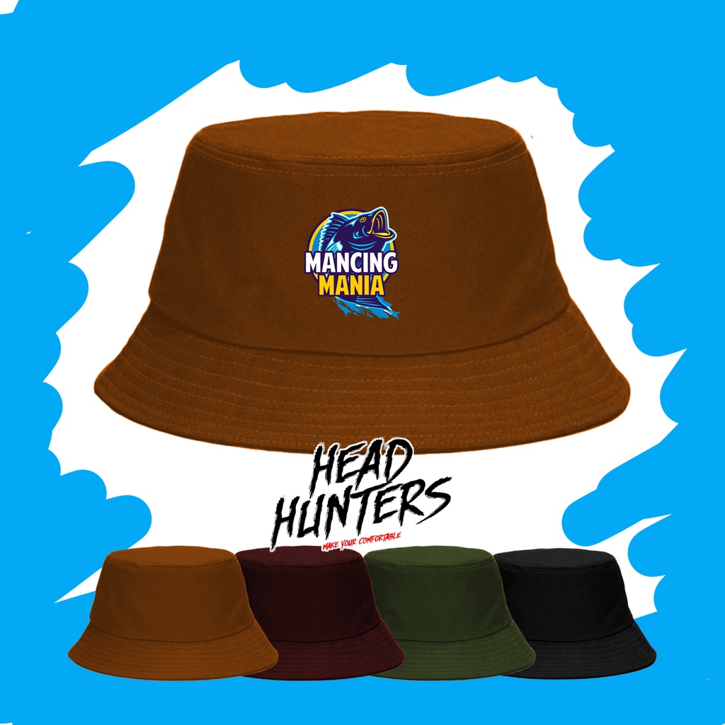 Topi Bucket Hat Cap Pria Wanita Original Headhunters Outdoor Mancing Mania  Kualitas Premium Distro